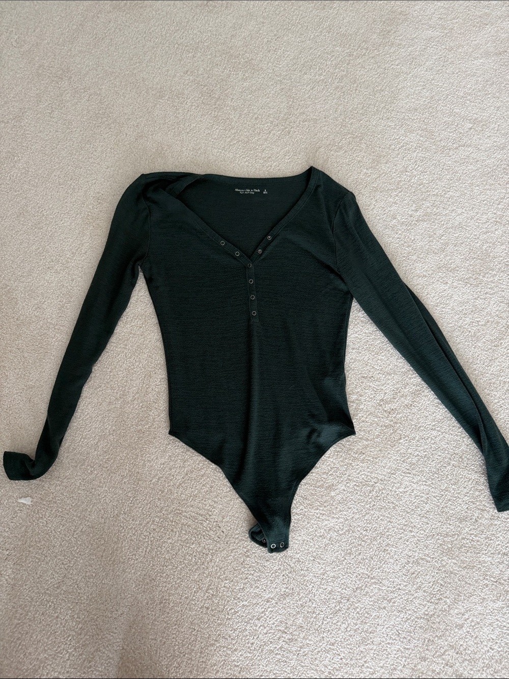 Long-Sleeve dark green Henley Bodysuit - Women